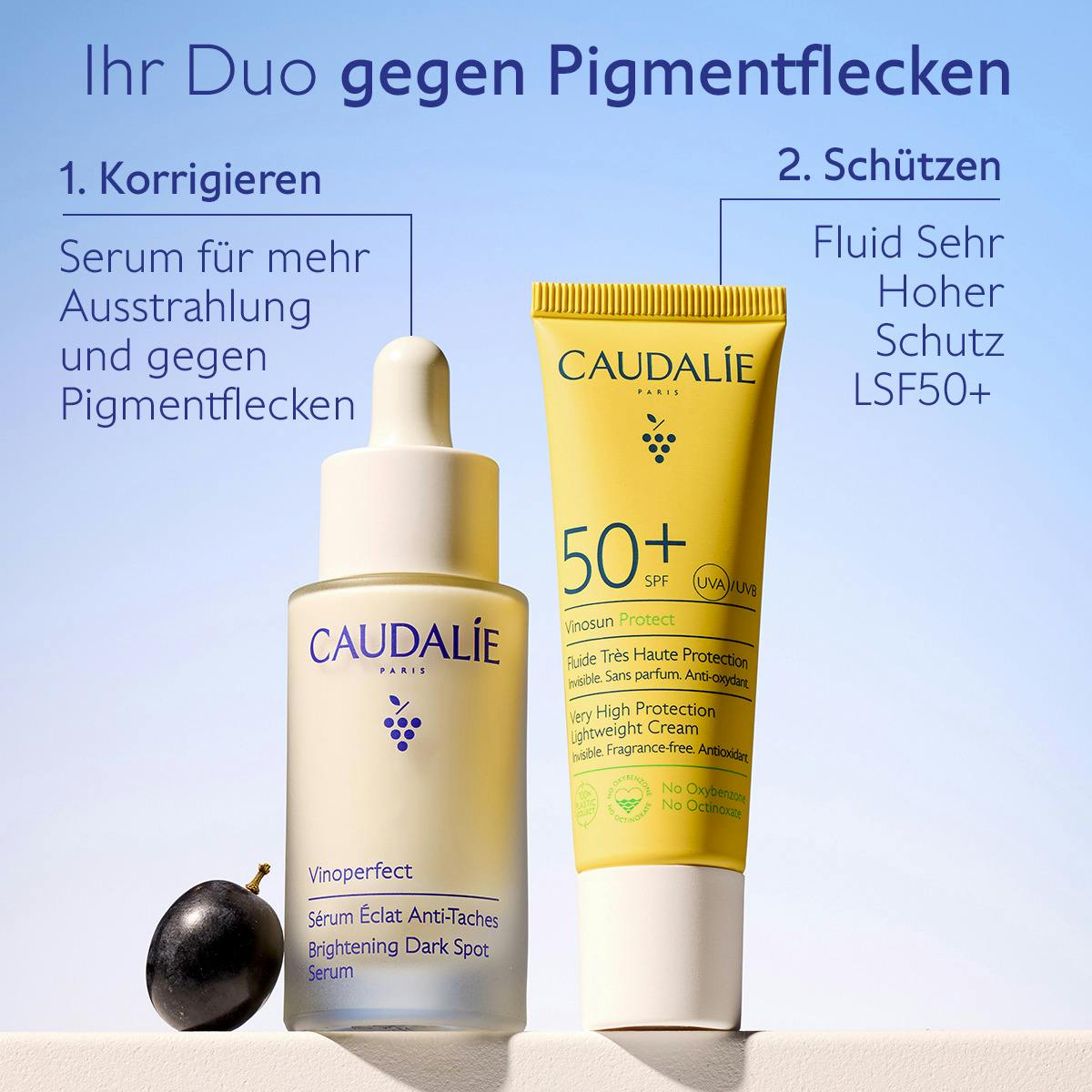 Serum für mehr Ausstrahlung und gegen Pigmentflecken mit Viniferine, Alternative zu Vitamin C