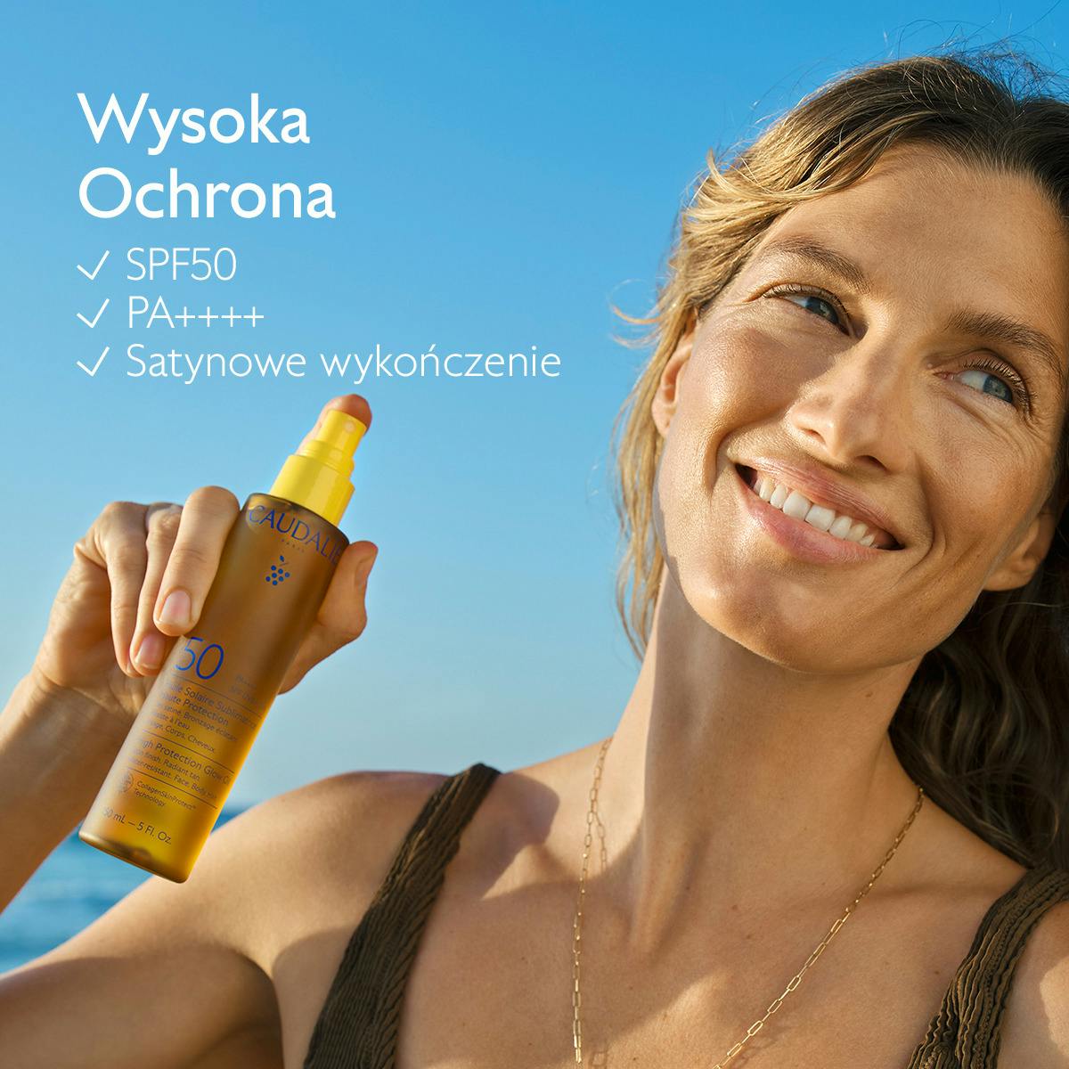 Upiększający olejek przeciwsłoneczny owysokiej ochronie SPF50