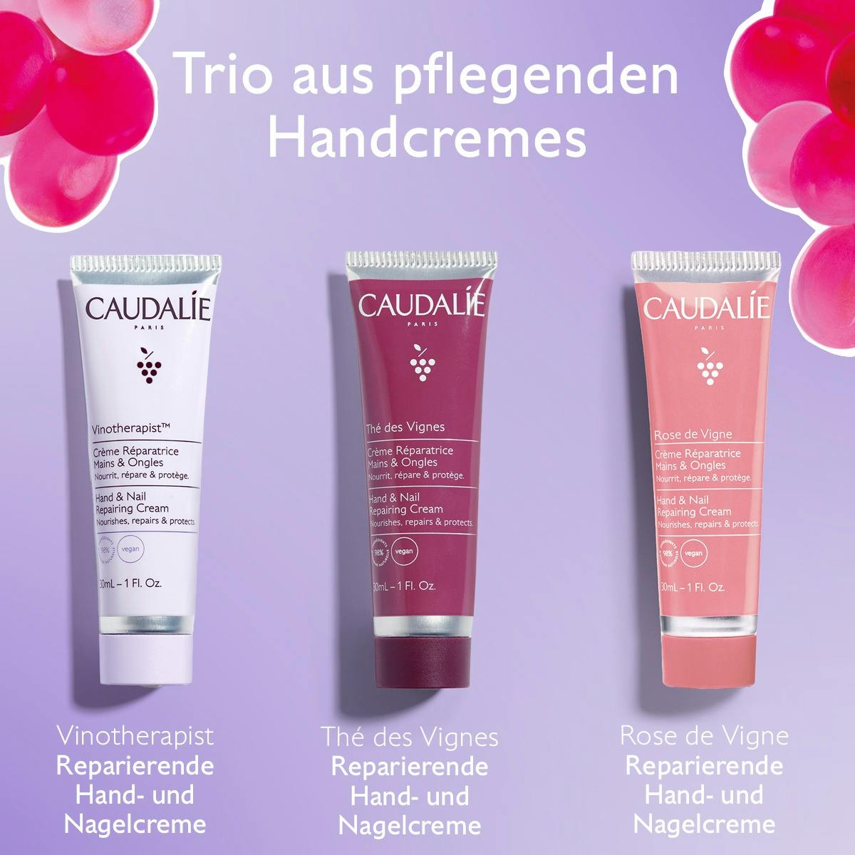 Trio aus Nährstoffversorgung Handcremes