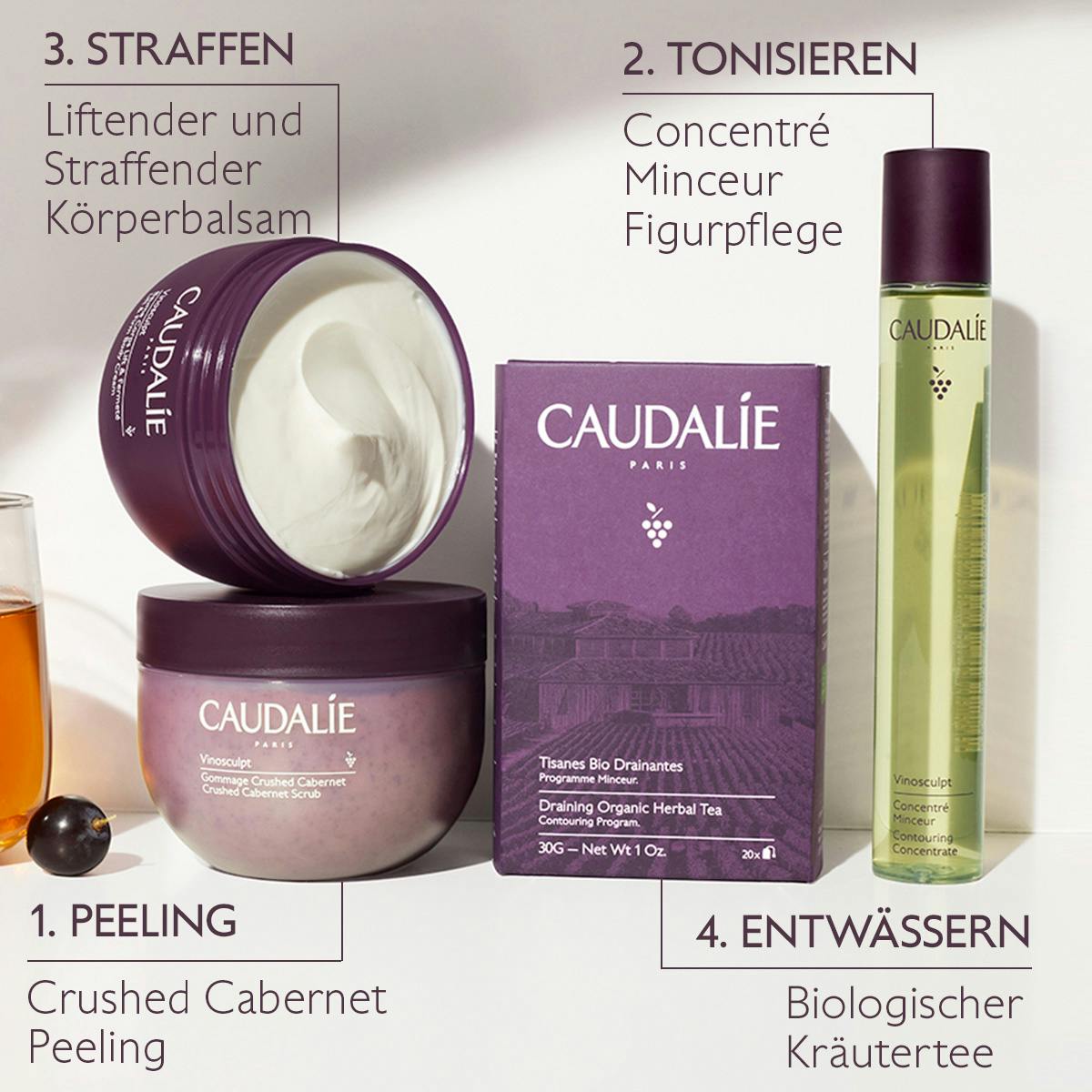 Crushed Cabernet Peeling mit Honig