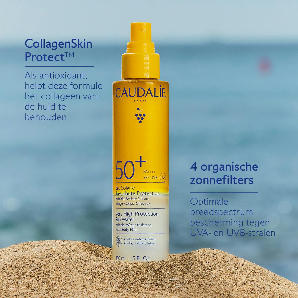 Zonnewater met Zeer Hoge Bescherming SPF50+ 