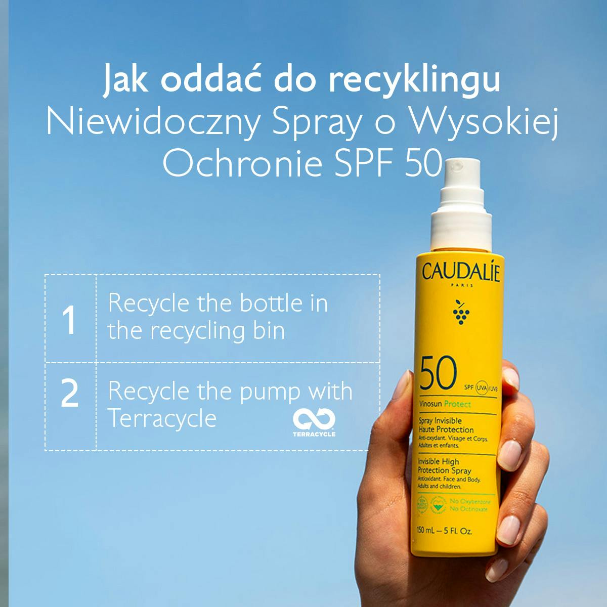 Niewidoczny spray o wysokiej ochronie SPF50