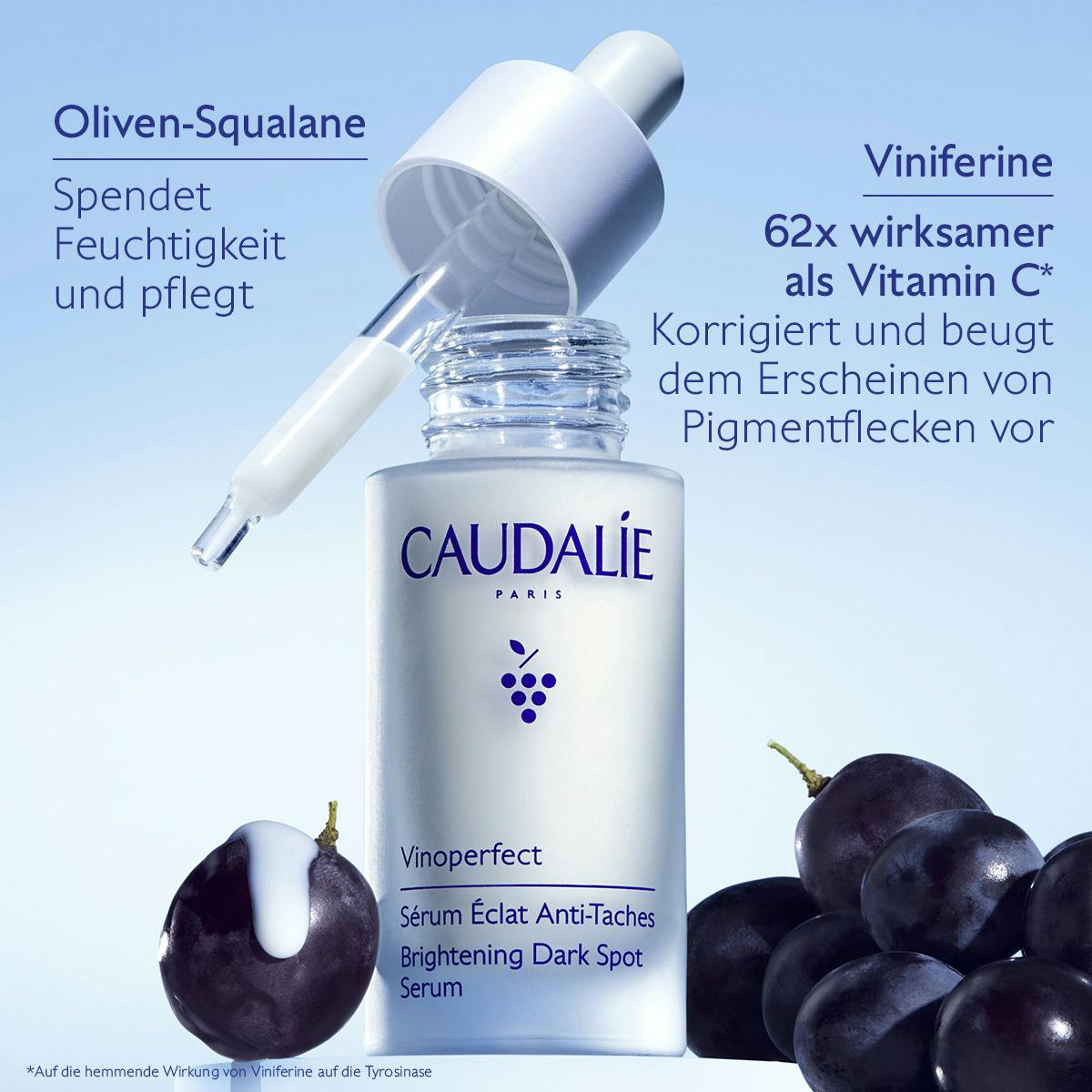 Serum für mehr Ausstrahlung und gegen Pigmentflecken mit Viniferine, Alternative zu Vitamin C