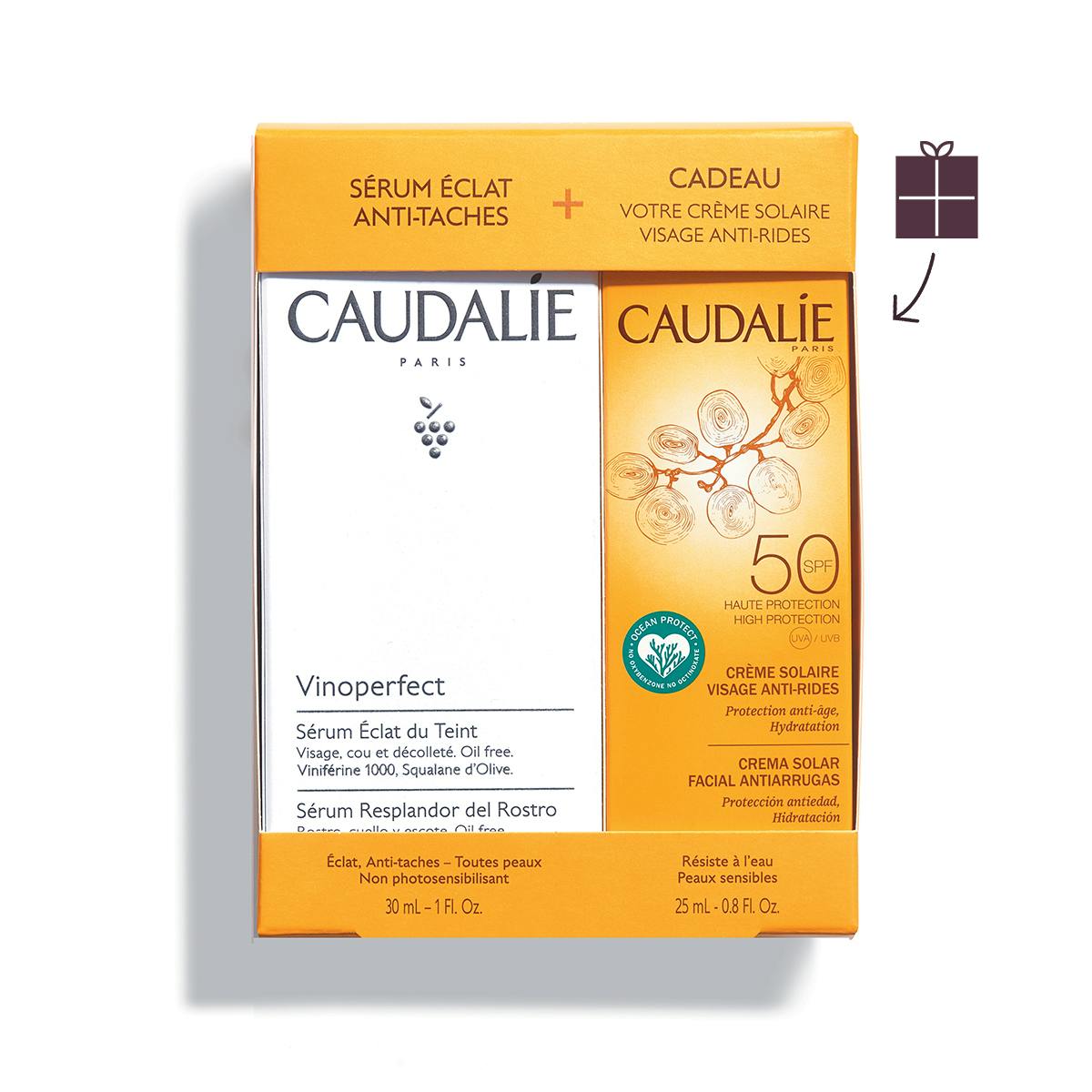 Набор - Cыворотка Vinoperfect и Солнцезащитный Крем